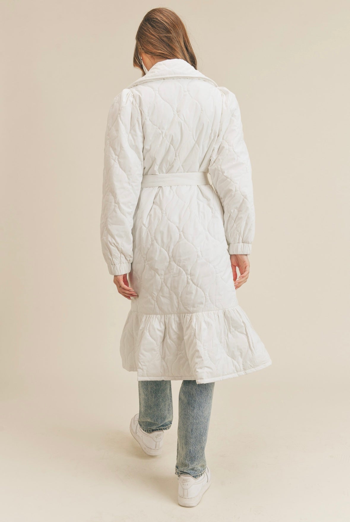 Dreaming of a White Christmas Quilted Puffer Coat