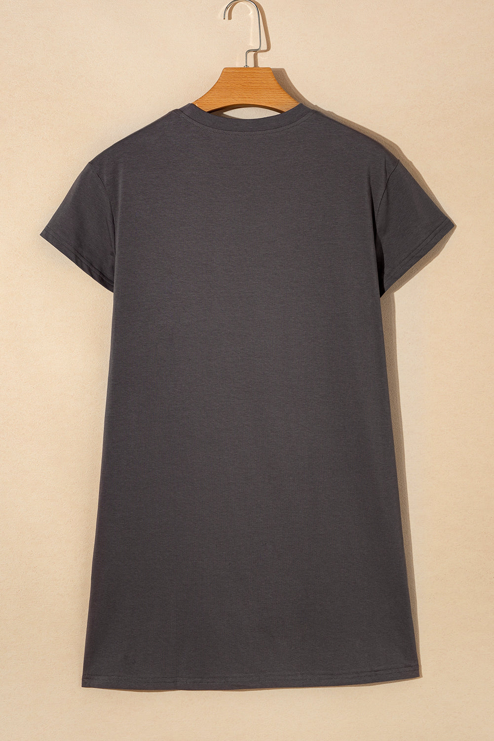 Dark Grey JOLENE Graphic Crewneck Tunic T Shirt