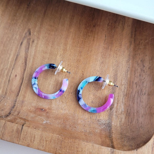 Cam Mini Hoops - Purple Party