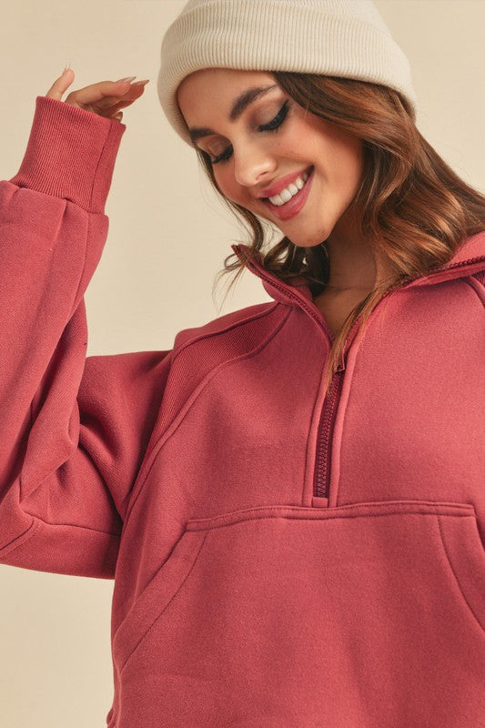 Dove Funnel Neck Half Zip