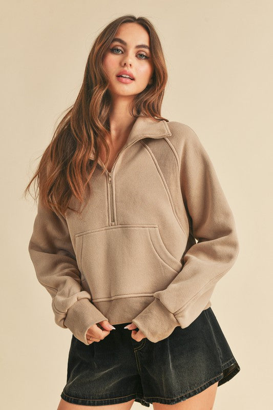 Dove Funnel Neck Half Zip