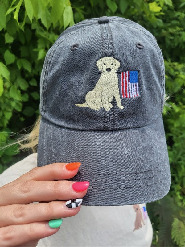 USA Dog Embroidered Hat