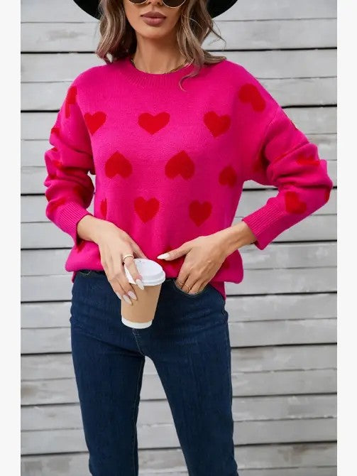 All over Heart Sweater 