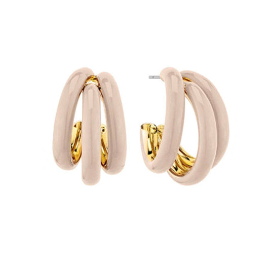 Petite Taupe Tri-Hoop Earrings