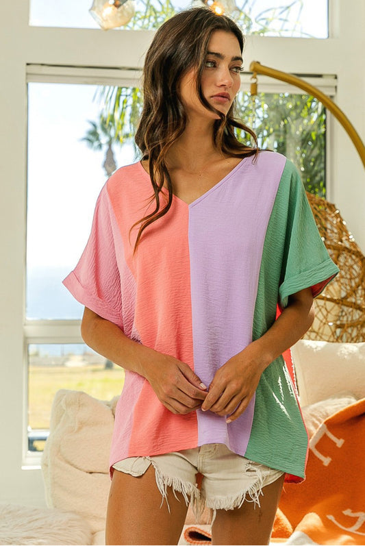 Sweet Moment Colorblock Shirt