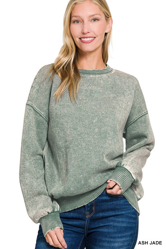 Ash Jade Acid Wash Pullover