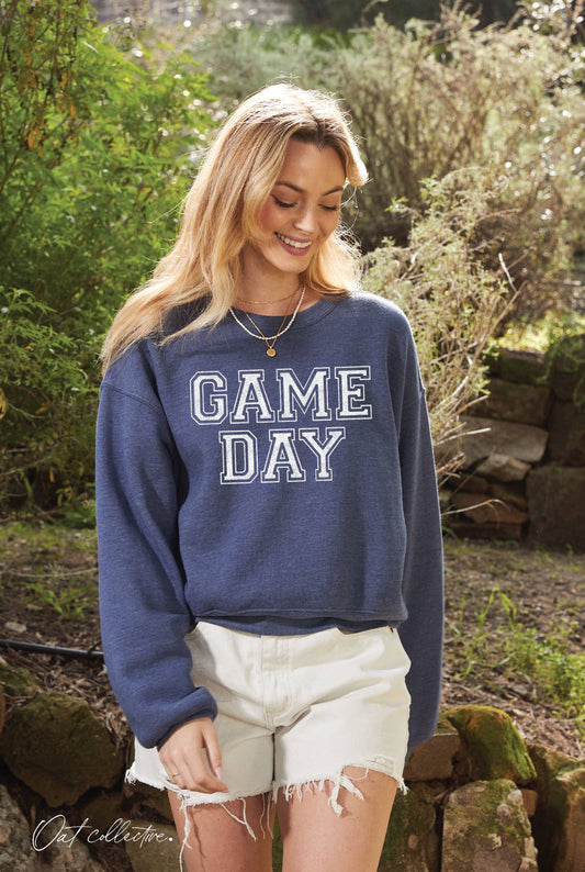 GAME DAY Mid Graphic Sweatshirt : HEATHER MIDNIGHT / XL