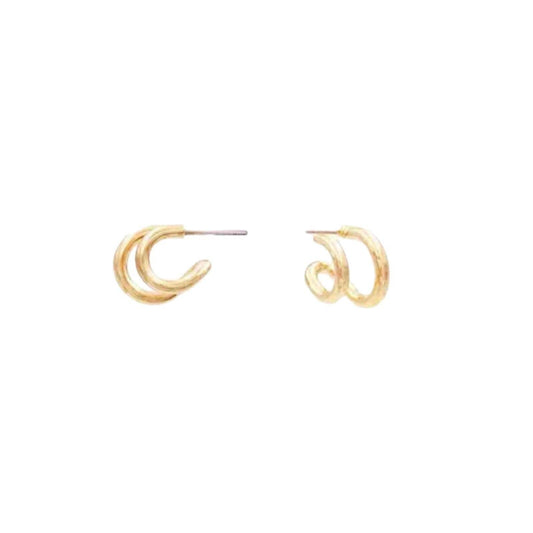 Petite Gold Double Hoop