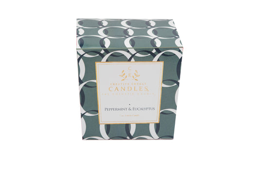 Peppermint & Eucalyptus: 2-in-1 Soy Lotion Candle: Medium - 6 oz